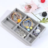 Velvet Ring Earrings Storage Organizer Jewelry Display Stand Holder Tray