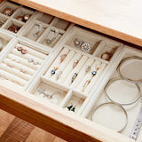 Velvet Ring Earrings Storage Organizer Jewelry Display Stand Holder Tray