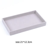 Velvet Ring Earrings Storage Organizer Jewelry Display Stand Holder Tray