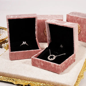 Velvet Ring Jewelry Organizer Box Necklace Storage