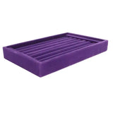 Purple Velvet Ring Organizer 7 Slots Stackable Jewelry Storage Tray