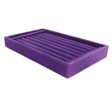 Purple Velvet Ring Organizer 7 Slots Stackable Jewelry Storage Tray