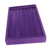 Purple Velvet Ring Organizer 7 Slots Stackable Jewelry Storage Tray