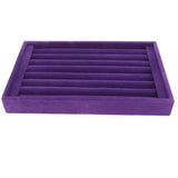 Purple Velvet Ring Organizer 7 Slots Stackable Jewelry Storage Tray