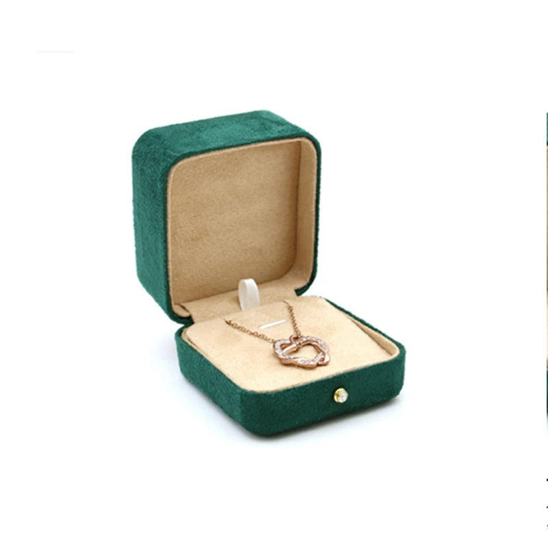 Velvet Ring Pendant Trinket Box Necklace Earrings Gift Case Jewelry Box