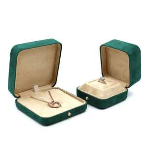 Velvet Ring Pendant Trinket Box Necklace Earrings Gift Case Jewelry Box
