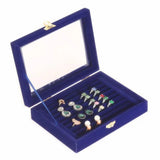 Velvet Rings Stud Earrings Display Box with Glass Lid