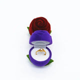 Velvet Rose Shaped Ring Earring Boxes for Jewelry Gift