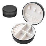Velvet Round Jewelry Box Travel Organizer Necklace Ring Earring Holder Case