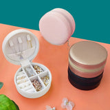 Velvet Round Jewelry Box Travel Organizer Necklace Ring Earring Holder Case