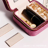 Velvet Square Jewelry Storage Box Portable Organizer Box Women Gift