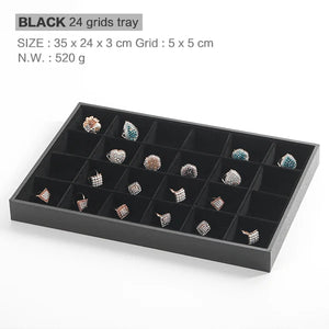 Velvet Stackable Jewelry Tray Ring Necklace Display Holder Organizer Stand