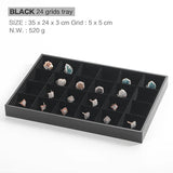 Velvet Stackable Jewelry Tray Ring Necklace Display Holder Organizer Stand