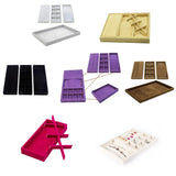 Velvet Stackable Jewelry Tray Ring Showcase Display Stand Earring Storage