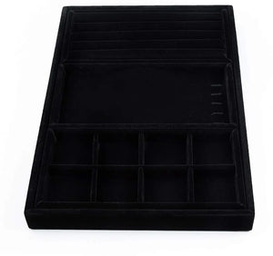Velvet Stackable Jewelry Tray Ring Showcase Display Stand Earring Storage