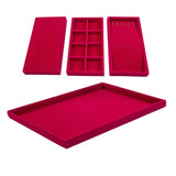 Velvet Stackable Jewelry Tray Ring Showcase Display Stand Earring Storage