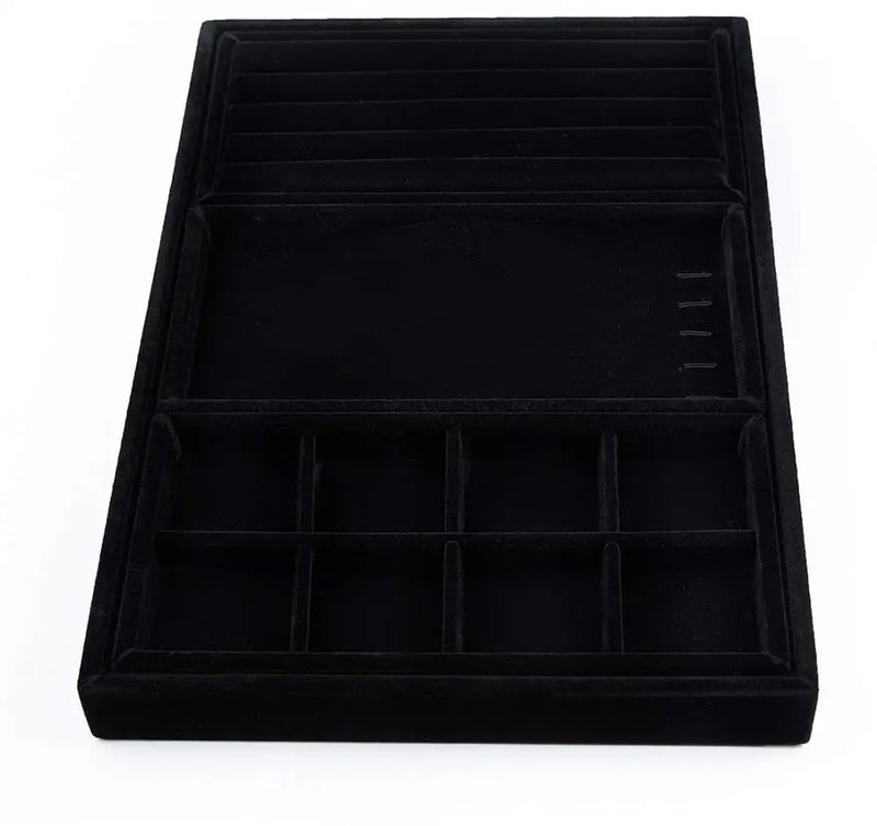 Velvet Stackable Jewelry Tray Ring Showcase Display Stand Earring Storage
