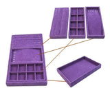 Velvet Stackable Jewelry Tray Ring Showcase Display Stand Earring Storage
