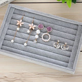 Velvet Suede Ring Earrings Organizer Tray Jewelry Display Stand Holder