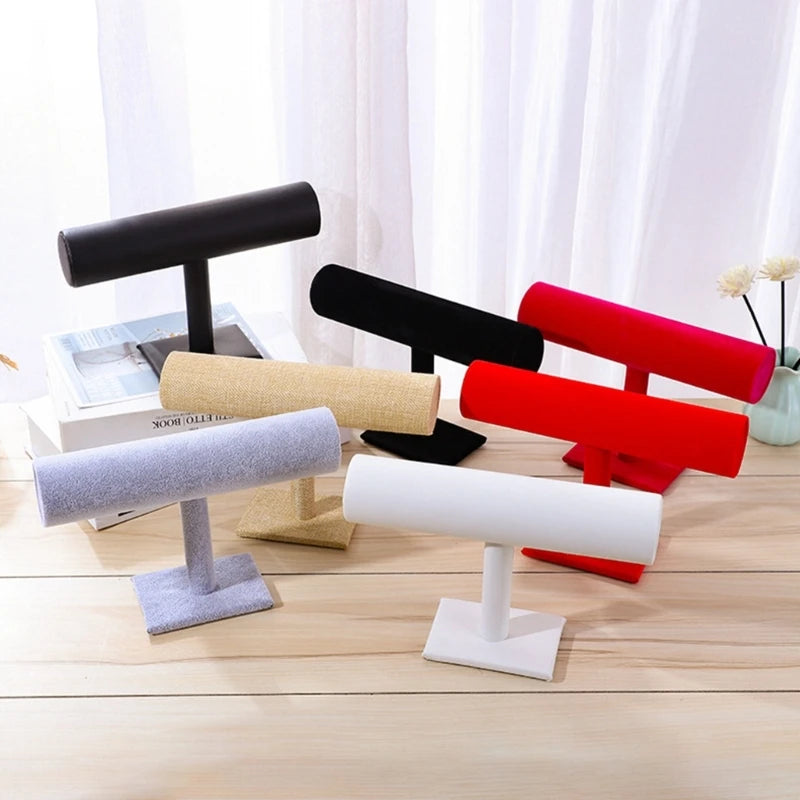 Velvet T-Type Bracelet Watch Jewelry Display Stand