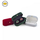 Velvet Double Rings Box Jewelry Organizer Wedding Joyeros Organizador De...