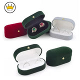 Velvet Double Rings Box Jewelry Organizer Wedding Joyeros Organizador De...