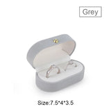 Velvet Double Rings Box Jewelry Organizer Wedding Joyeros Organizador De...