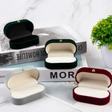 Velvet Trinket Box Double Rings Box Jewelry Organizer