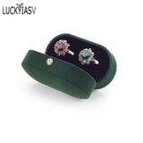 Velvet Trinket Box Double Rings Jewelry Box