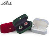 Velvet Trinket Box Double Rings Jewelry Box