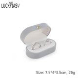 Velvet Trinket Box Double Rings Jewelry Box