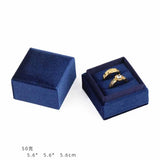 Velvet Double Rings Box Wedding Jewelry Organizer
