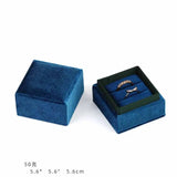 Velvet Double Rings Box Wedding Jewelry Organizer