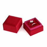 Velvet Double Rings Box Wedding Jewelry Organizer
