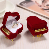Velvet Violin Piano Shaped Jewelry Box Wedding Ring Earring Holder