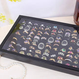 Velvet Earrings Ring Organizer 100 Slots Jewelry Display Stand Holder