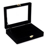 Velvet Wooden Earring Ring Holder Jewelry Box Rings Tray Holder