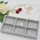 Velvet Ring Earrings Display Tray Jewelry Organizer Case