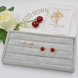 Velvet Ring Earrings Display Tray Jewelry Organizer Case