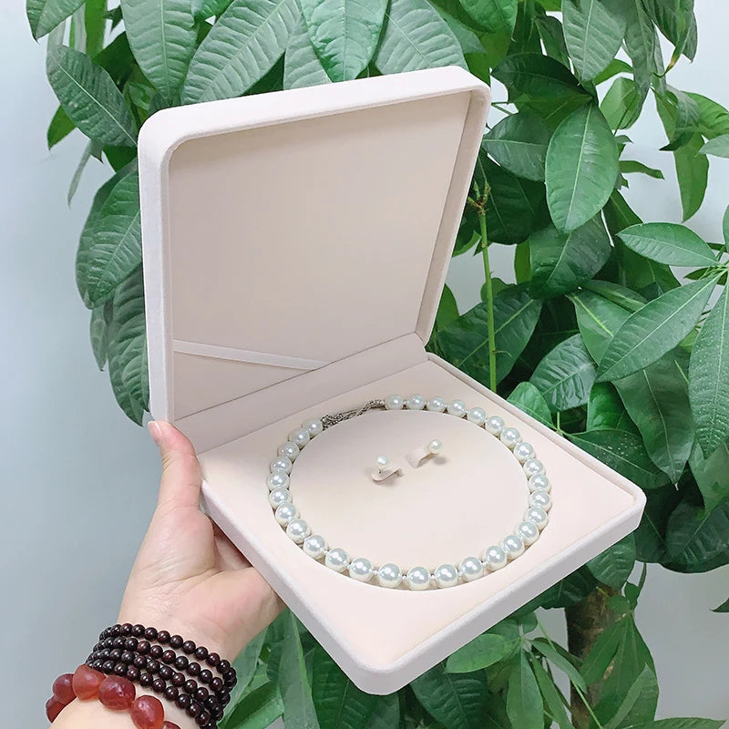 Velvet Two-Piece Set Pearl Necklace Display Box Sweetheart Wedding