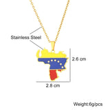 Venezuela Map Flag Pendant Necklace Stainless Steel For Women Men
