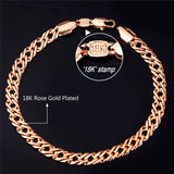 Venetian Chain Bracelet 6MM 3 Rose Bracelet H442