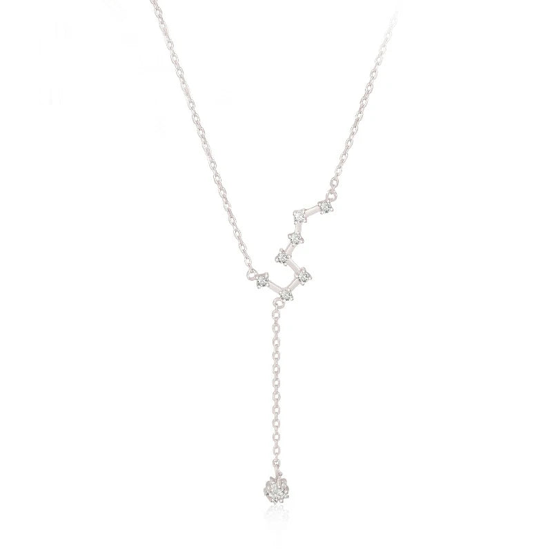 925 Silver Big Dipper Necklace for Women - Rose Immortal Tassels