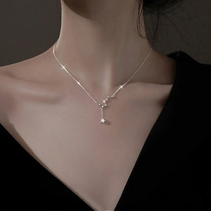 925 Silver Big Dipper Necklace for Women - Rose Immortal Tassels