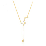 925 Silver Big Dipper Necklace for Women - Rose Immortal Tassels