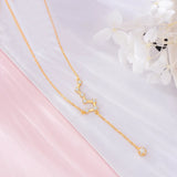 925 Silver Big Dipper Necklace for Women - Rose Immortal Tassels
