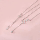 925 Silver Big Dipper Necklace for Women - Rose Immortal Tassels