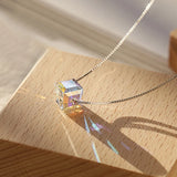 925 Silver Necklace for Women Crystal Collarbone Chain