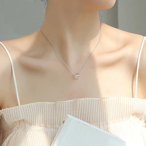 925 Silver Necklace for Women Crystal Collarbone Chain
