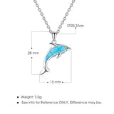 925 Sterling Silver Opal Necklace for Women Girl Gift Dolphin Pendant